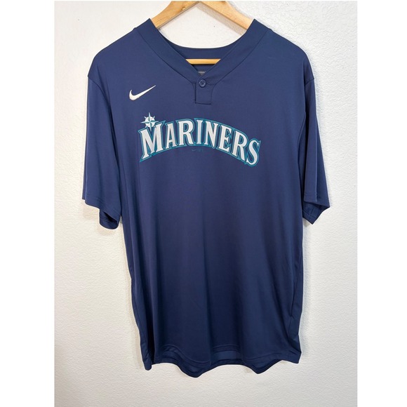 Nike Other - Nike Seattle Mariners MLB Jersey Mens Large Navy Blue Henley Bella Vista Broncos